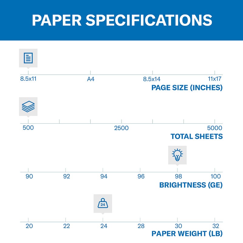 Hammermill Paper, Premium Laser Print Paper 8.5 x 11 Paper, Letter Size, 3 Hole, 24lb Paper, 98 Bright, 1 Ream / 500 Sheets (107681R) - Image 3